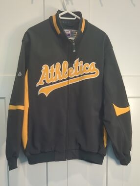 Oakland A's Authentic Majestic MLB Full Zip Up Dug Out Jacket Size 2XL